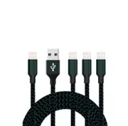 Catzon 1M 2M 3M 4Packs iPhone Charger Nylon Braided Phone Cable Fast Charger Cable USB Cord - Navy