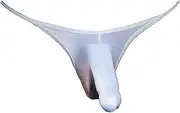 [FBIEE88TR] Mens Elephant Bulge Pouch Thong Underwear Low Rise G-String Sexy Low Rise Jockstraps Supporters T-Back Sissy Panties(Light Blue)