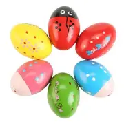 6Pcs Wooden Egg Shakers Hand Musical Maracas Percussion Instruments