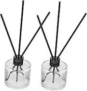 1Set Aroma Diffuser Bottles Elegant Refillable Essential Oil Volatile Bottles with Perfume Rods for Home Office Spa and Meditation