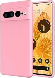 [ZUSLAB] Silicone Case for Pixel 7 Pro Case Real Liquid Silicone Anti-Scratch Gel Rubber Shockproof Cover with Soft Microfiber Lining Drop Full Protection for Google (2022) - Pink