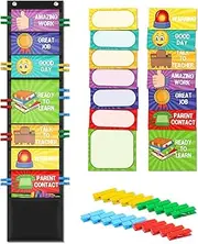 VNOM Student Behavior Clip Chart for Classroom Management Kids Reward Pocket Chart