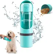 Dog Water Bottle with Filter, Portable 2 in1 Dog Water Bottle Cup with Food Container Pet Cat Leak Proof Water Dispenser for Outdoor, Walking BAP Free