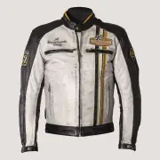 Indy Rag Leather Jacket Black White Yellow