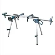 POWERTEC Miter Saw Stand Rolling Foldable Universal Compatibility Silver W/Trays