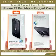 NEW Cygnett Rugged Case for iPhone 15 PRO MAX Shockproof Kick Stand Cover Black