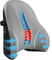 Memory Foam Seat Waist Pillow, for Office Chair, Car, Game Chair Lower Back Pain Relief and Improve Posture Lumbar Support Pillow, Grey
