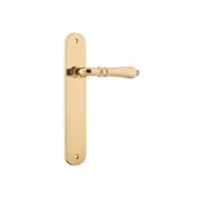 Iver Sarlat Door Lever Handle on Oval Backplate Polished Brass
