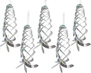 5Pcs Bird Repellent Spiral Reflectors, Rotating Reflective Rods for Effective Bird Scare Tool, Durable Bird Repeller for Garden, Farm, and Outdoor Use(A)