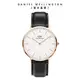 Daniel Wellington 手錶 Classic Sheffield 40mm爵士黑真皮皮革錶-兩色任選(DW00100007 DW00100020)/ 玫瑰金框