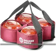 Drakes Pride 4 Bowl Carrier, Lawn Bowls Bag (Maroon)