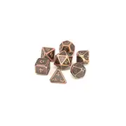 7pc Die Hard Dice Metal Polyhedral Mythica Battleworn RPG Gaming Dice Set Copper
