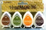 TSUKINEKO DEW DROPS 4PK INKPADS ~VERSA MAGIC CHALK INK HARVEST GD100008