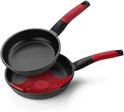 BRA Non-Stick Cast Aluminium Frying Pan Set Set of Pans 20-24 cm red