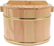 HOMOCONO 1Set Rice Steamer Bucket with Lid Wooden Rice Storage Container Kitchen Gadget for Steaming and Serving Rice Versatile for Soup Meat Sushi and Snacks