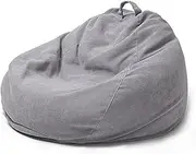 HHCTEBEC Stuffed Animal Storage Bean Bag Chair Cover (No Filler) for Adults Washable Bean Bag Lazy Sofa Bed Cover Pets Dogs/Cats Lazy Beds for Living Room Bedroom Dorm Office,D-90 * 110cm