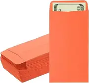 uxcell Money Envelope, 100 Pack 6.5" x 3.5" Cash Envelopes Money Holder Bags Budgeting Saving Challenge Letter for Gift Coins Checks Tickets Jewelry Passport Card, Orange