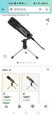 Professional Condenser USB Microphone with Stand for Laptop Singing Streaming...