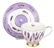 Lavender New Bone China Decorative Dreams 200ml Drink Mug Teacup & Saucer Set
