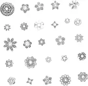 [Gadpiparty] 100Pcs Spacer Beads for Jewelry Making Hollow Bead Caps for Bracelets Necklaces Unique Design for Craft Projects Easy to Use Beading