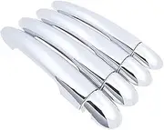 Pexorin Car Exterior Front Left, for Clio III 2005 2006 2007 2008 2009 2010 2011 2012 Chrome Door Handle Cover Car Accessories Stickers Trim Styling Cap Exterior Door Handle Cover(Black B)