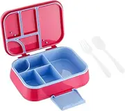 Lunch Containers for Kids - Students Leak-Proof Lunch Box 5-Compartment Container,Workers Dining Bowl Microwave Safe with Fork and Spoon for School, Camping