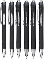 Uni Ball Black Jetstream Retractable Broad Rollerball Pen 1mm Nib Tip SXN-210 (Pack Of 6)