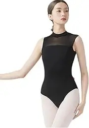 [Generic] Women's Turtleneck Dance Ballet Leotard With Durable Lace,Water-drop Hollow Back