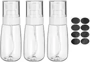 sourcing map 3Pcs Small Spray Bottles, 80ml/2.7 oz Travel Size Spray Bottle Fine Mist Empty Refillable Travel Containers with Labels for Perfume Cosmetic Essential Oil (Clear)