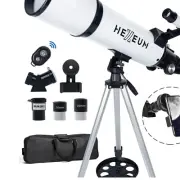80mm Portable Astronomical Telescope with Wireless Control & Phone Adapter