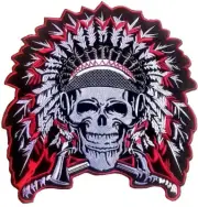 Motorcycle Indian Head Bike Patches Skull Axe Indian Motorbike Vest Skull Patch