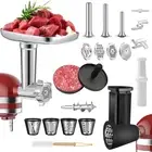 Meat Grinder Attachment for Kitchenaid Stand Mixer with 4 Grinding Plates, Ch...