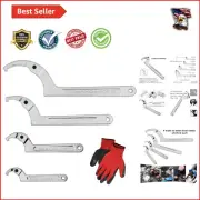 Chrome Vanadium Adjustable Spanner Wrench Set - 4 Essential Sizes for Repairs