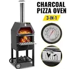 VEVOR 3in1 Pizza Oven Charcoal BBQ Grill Steel Smoker Wood Fire Outdoor Portable