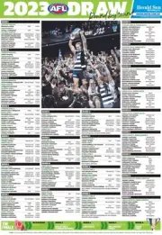 2023 AFL football all teams draw match fixture poster, cats, dogs, crows,pies 1
