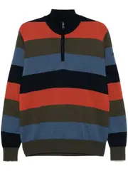 [Paul & Shark] Paul & Shark-Maglia Mezza Zip A Righe In Lana-Uomo M