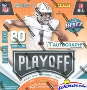 2021 Panini Playoff Football EXCLUSIVE Factory Sealed MEGA Box-80 Cards+AUTO !