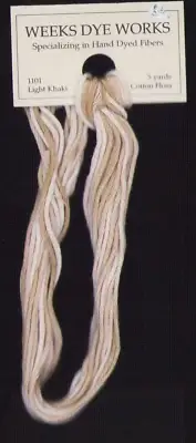 Weeks Dye Works Hand Dyed Floss 1101 Light Khaki 5 yds Cross Stitch Needlepoint