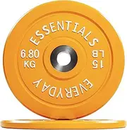 BalanceFrom Everyday Essentials Color Coded Olympic Bumper Plate Weight Plate with Steel Hub, Pairs or Sets