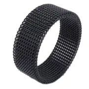 Jewelry Men'S , Women'S , Stainless Steel, Flexible Sieve Mesh Band , Black1049