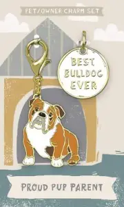 Primitives By Kathy Dog Collar Charm Set - Bulldog