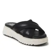 Dearfoams Women's Daisy Cross Strap Platform Sandal