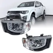 2Pcs LED Headlight For Mitsubishi Triton L200 MN ML 2005-2014 Front Headlamp New