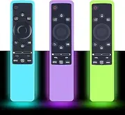 [3 Pack] Silicone Protective Case for Samsung Voice TV Remote Glow in The Dark, Remote Cover for Samsung Smart TV Remote (Luminous Green + Blue + Purple)