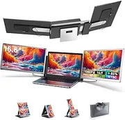 Fagomfer S6 Laptop Screen Extender | Silver | 15.6'' | FHD 1080P | 86% NTSC | Triple Laptop Monitor Extender | Working with Windows, Mac, DeX, Chrome, Desktop, Mini PC