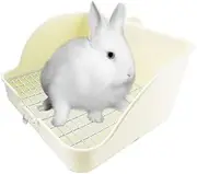 Rabbit Litter Box Toilet, Rectangular Plastic Square Cage Box with Hanging Clip, Corner Litter Box for Cage, Bunny Pan Pet Toilet Potty Trainer for Adult Guinea Pigs, Chinchilla, Small Animals