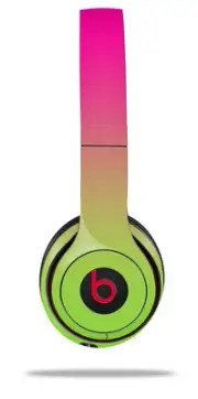 Skin Wrap for Beats Solo Wireless 2 3 4 Smooth Fades Green Hot Pink SKIN ONLY
