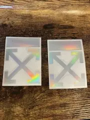 2x “Off White” sticker decal oil slick neo chrome
