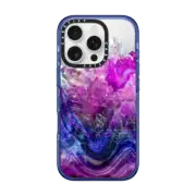 iPhone 16 Pro Impact Case MagSafe Compatible Purple Amethyst Marble