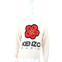 在飛比找Yahoo奇摩購物中心優惠-KENZO BOKE FLOWER 扶桑花幾何字母米白色長袖